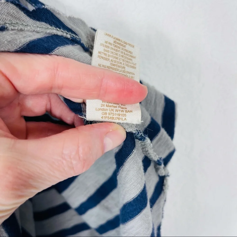 Free People tank top blue gray “wear your sparkle” embroidered striped boho - Picture 9 of 12